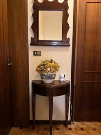 consolle semicircolare con specchio abbinato