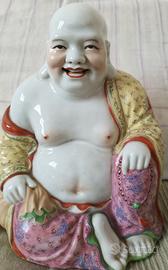 Statuetta Budda felice in porcellana cinese