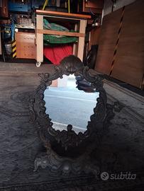 Specchio vintage da tavolo – metallo lavorato