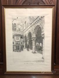 stampa Anselmo Bucci Atrio PPalazzo San Giorgio Ge