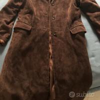 Cappotto in vera pelle scamosciata marrone S