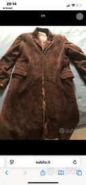 Cappotto in vera pelle scamosciata marrone S