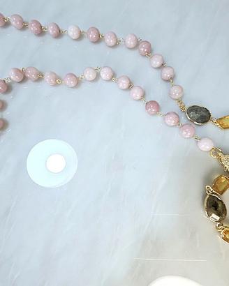 Collana: Kunzite, Quarzo Lemon e Spectrolite