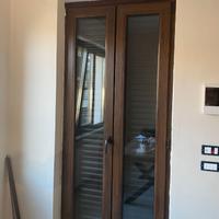 portafinestra pvc noce scuro 123.5 x 233