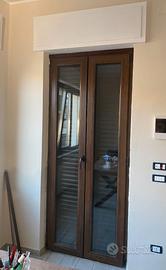 portafinestra pvc noce scuro 123.5 x 233