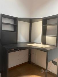scrivania angolare, mobile studio Ikea Micke
