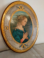 Quadro ovale in legno dipinto Madonna del Lippi