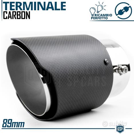 Terminale Di Scarico Universale In Fibra Di Carbonio E Acciaio – Diametro Ingresso 57 Mm
