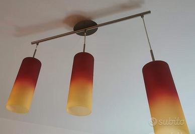 2 lampadari in vetro colorato sfumato