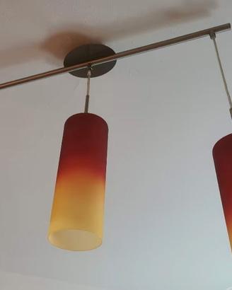 2 lampadari in vetro colorato sfumato