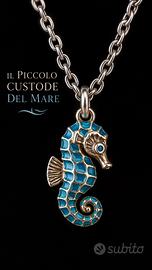 Collana vintage argento 925 e cavalluccio marino