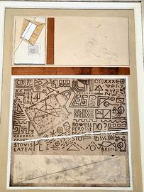 M° A. Caldarera "Ideogrammi" opera materica 50x70