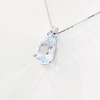 Collana pendente Acquamarina Goccia Diamante Oro