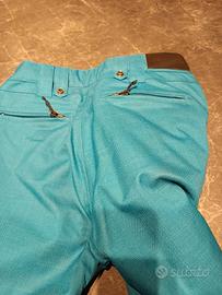 pantaloni da sci donna colore turchese 