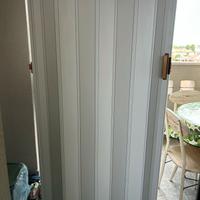 Porta a soffietto pieghevole in PVC – Bianco neutr