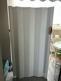 Porta a soffietto pieghevole in PVC – Bianco neutr