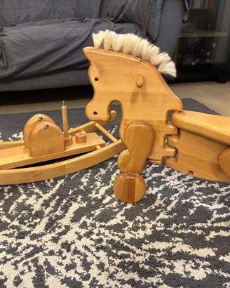 Cavallo a dondolo smontabile con ruote