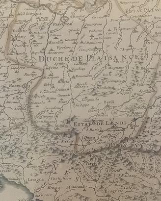 antica mappa ducato di Milano rarissima originale 