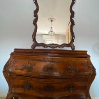 Comò con specchiera e 2 comodini