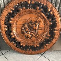 Piatto grande decorativo in rame