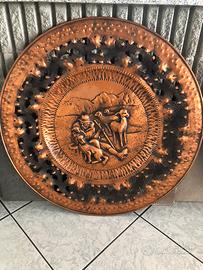 Piatto grande decorativo in rame