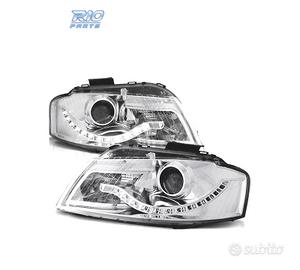 FARI AUDI A3 8P LUCE LED DIURNA FONDO CROMATO