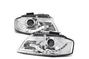 FARI AUDI A3 8P LUCE LED DIURNA FONDO CROMATO