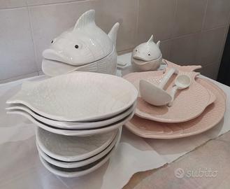 Servizio piatti pesce e zuppiera - Vintage