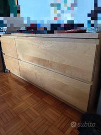 comò cassettiera Ikea Malm 4 cassetti 