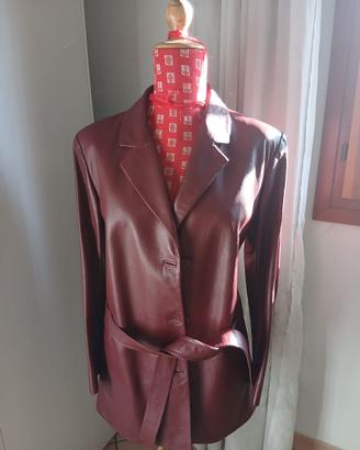Giubbotto pelle bordeaux