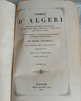 Galibert Storia d'Algeri II tomo 1845 Celli Firenz