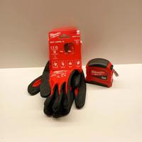 guanti da lavoro+ metro a nastro Milwaukee 