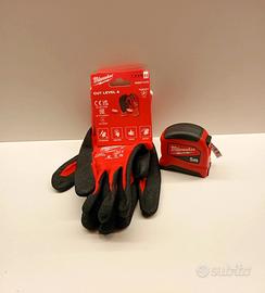 guanti da lavoro+ metro a nastro Milwaukee 