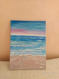 Quadro acrilico su tela – Mare al tramonto (fatto