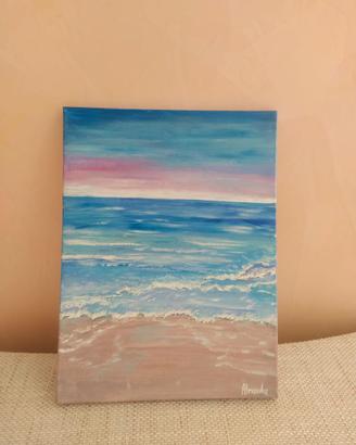 Quadro acrilico su tela – Mare al tramonto (fatto