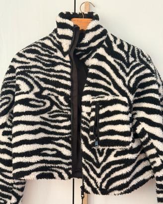 Giacca zebra corta teddy