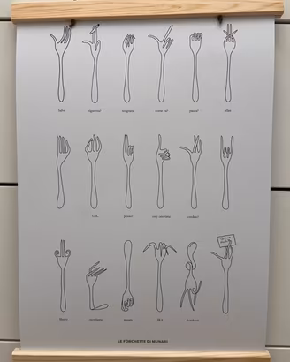 Le forchette di Bruno Munari Poster A4  Design