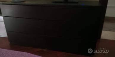 cassettiera rovere scuro 