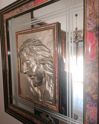 quadro specchiato con bassorilievo in argento 