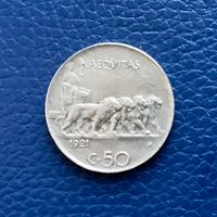 50 centesimi Regno d’Italia 1921 serie “Leoni”