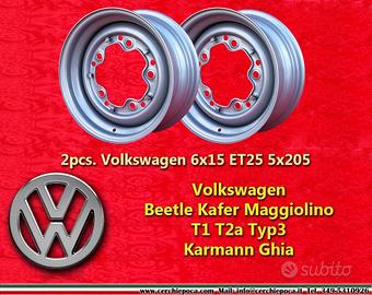 2 pz. cerchi Volkswagen Maggiolino 6x15 ET25 5x205