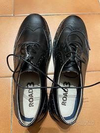 scarpe francesine stringate da uomo nere