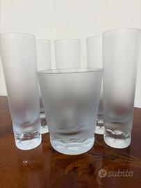 Servizio bicchieri vintage vetro satinato 6pz