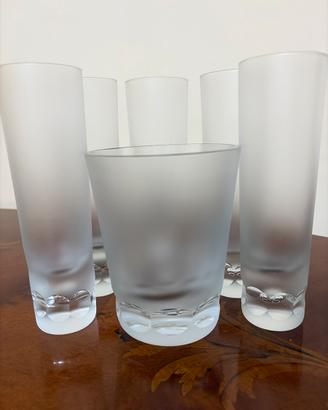 Servizio bicchieri vintage vetro satinato 6pz