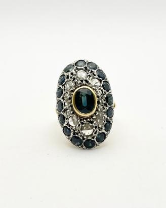 Anello oro18 kt diamanti naturali