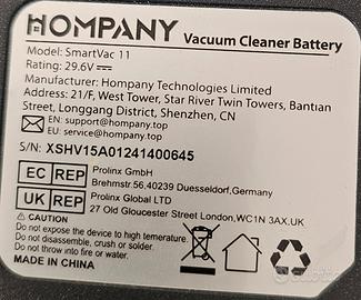 Batteria per aspirapolvere a batteria Smartvac11

