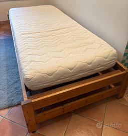 letto singolo legno massello