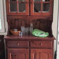 Credenza legno massello con vetrina
