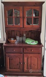 Credenza legno massello con vetrina