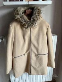 Giaccone donna beige cappuccio Tg 56 MODA NOI